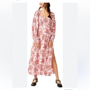 Free people pink floral Jaymes dress L